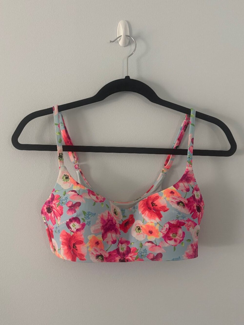 Victoria's Secret Floral Scoop Neck Bikini Top Medium Molded Cups
